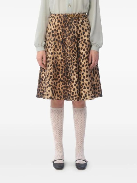 Valentino Garavani Jaguar Spots wool skirt - Neutrals
