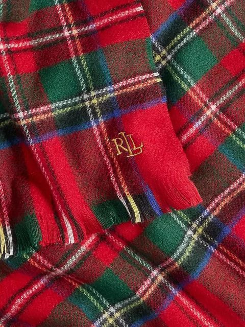 Lauren Ralph Lauren tartan-pattern fringed scarf (set of two) - Red - zdjęcie produktu nr 2
