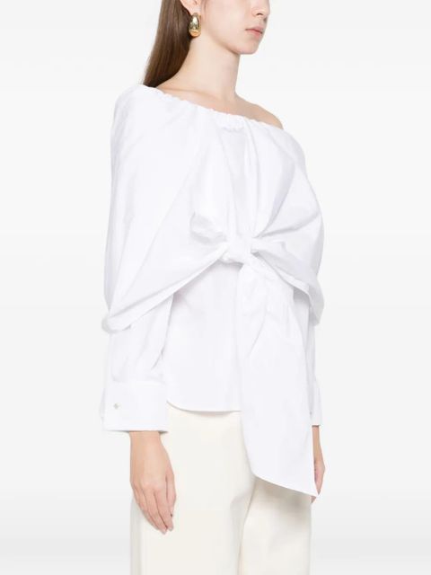 Max Mara tie layered cotton shirt - White