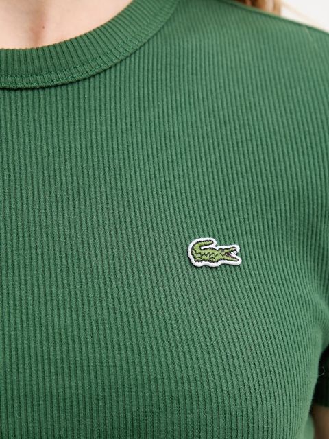 Lacoste t-shirt bawełniany damski kolor zielony TF5538