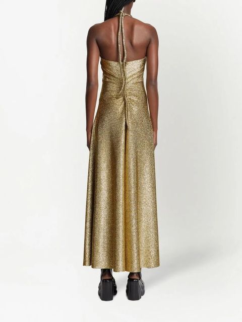 Proenza Schouler metallic-effect jersey halterneck dress - Gold
