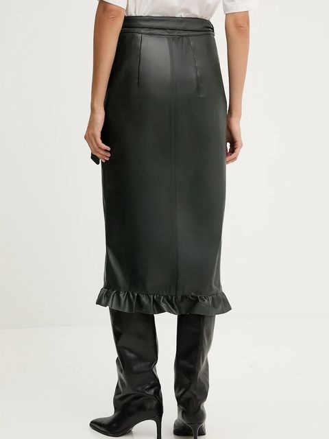 Never Fully Dressed spódnica kolor zielony midi prosta NFDSK749