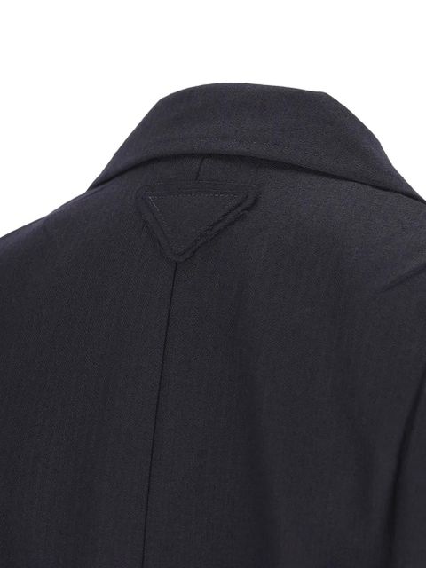 Prada herringbone single-breasted blazer - Blue