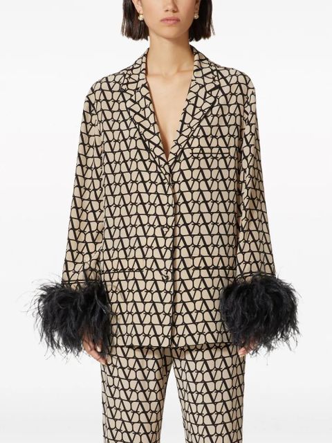 Valentino Garavani Toile Iconographe crepe-de-chine blouse - Neutrals