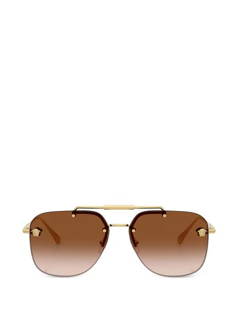 Versace Eyewear browline medusa sunglasses - Brown - zdjęcie produktu nr 1