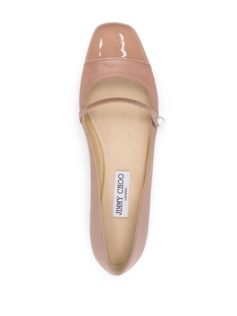 Jimmy Choo pearl-detail ballerina shoes - Neutrals