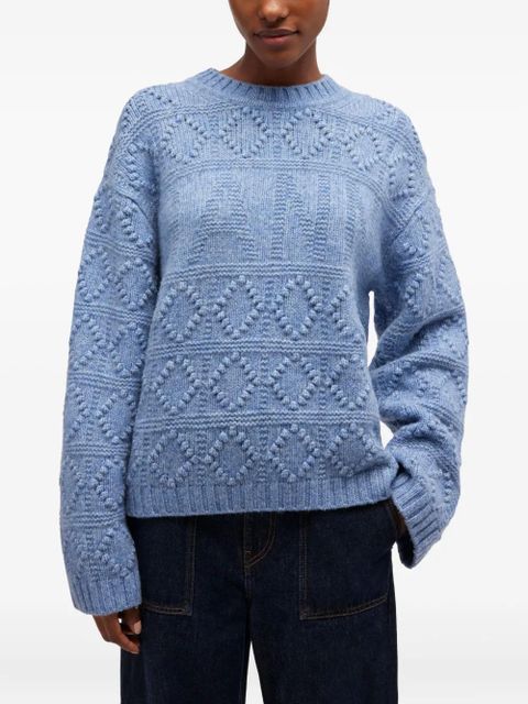 GANNI textured sweater - Blue