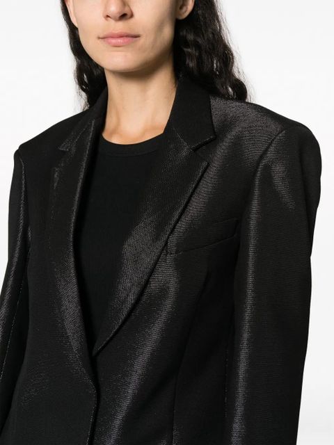 Sportmax single-breasted metallic-finish blazer - Black
