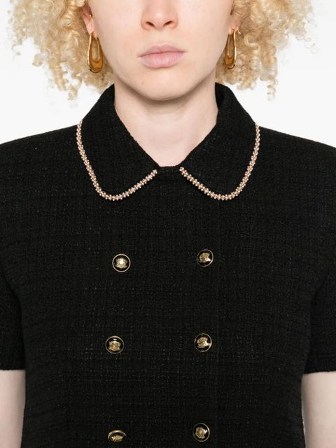 SANDRO button-embellished mini dress - Black