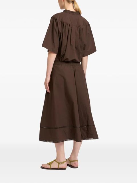 Yves Salomon elastic-waistband midi skirt - Brown