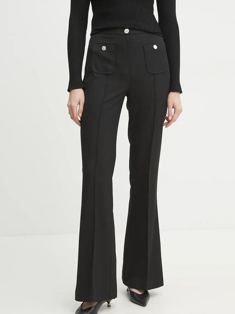 Morgan spodnie PFLAC.F damskie kolor czarny dzwony high waist PFLAC.F - zdjęcie produktu nr 1