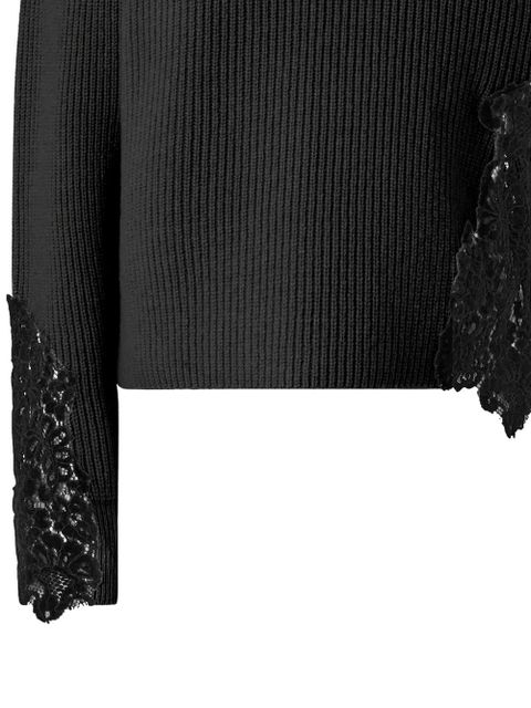 PINKO lace-ribbed sweater - Black