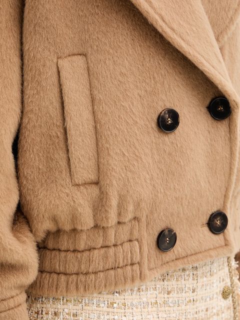 Luisa Spagnoli płaszcz wełniany kolor beżowy 542665