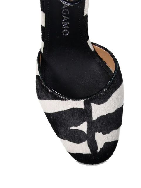 Ferragamo zebra-print stiletto-heel pumps - White
