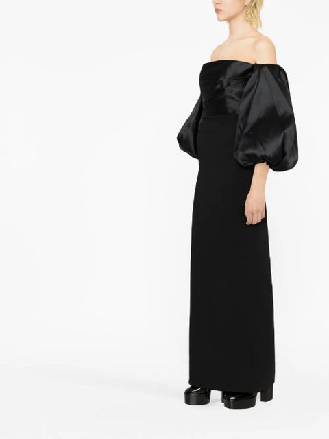 Solace London Carmen off-the-shoulder gown - Black