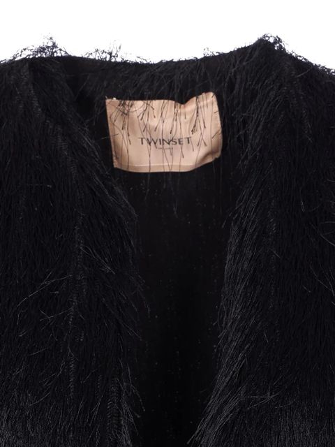 TWINSET fringed crew-neck jacket - Black