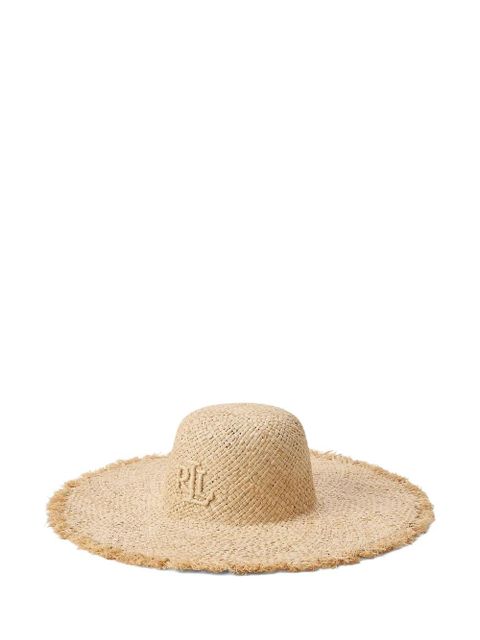Lauren Ralph Lauren frayed-brim logo-embroidered sun hat - Neutrals - zdjęcie produktu nr 2