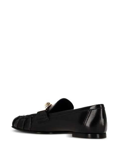 Chloé asymmetric metallic-milles loafers - Black