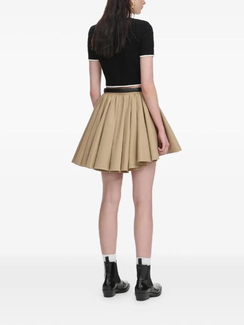 Self-Portrait pleated asymmetric skirt - Neutrals