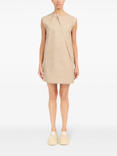 MM6 Maison Margiela pleat-detail cap sleeved dress - Neutrals - zdjęcie produktu nr 2