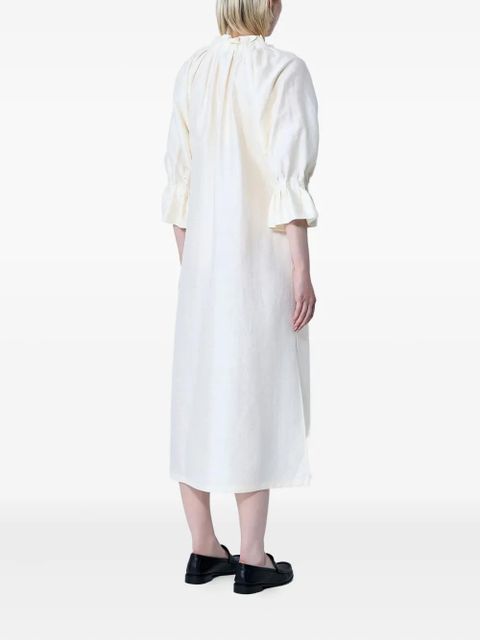 Max Mara Jene ruffled-sleeve midi dress - White - zdjęcie produktu nr 2