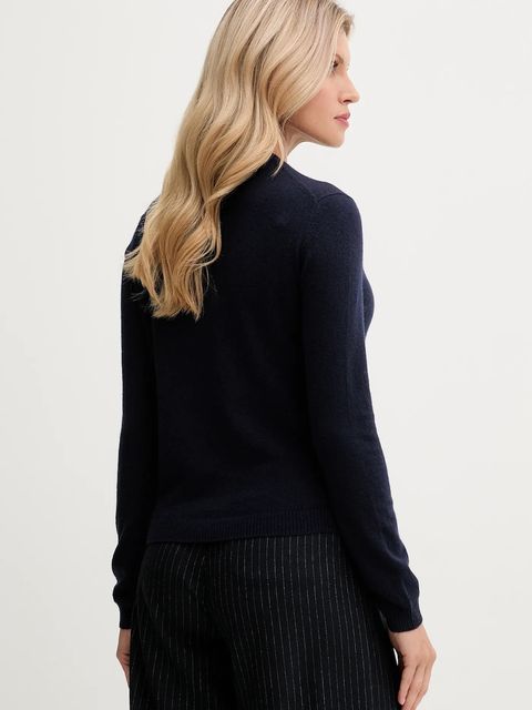 United Colors of Benetton kardigan z dodatkiem wełny damski kolor granatowy lekki 102HD502B