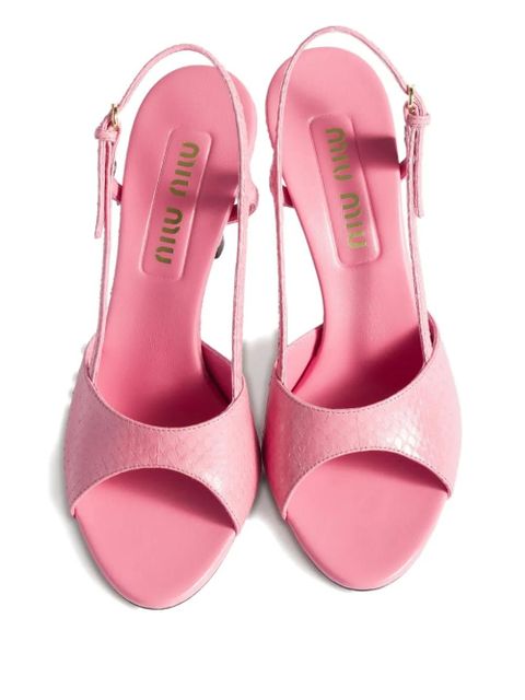 Miu Miu slingback leather sandals - Pink
