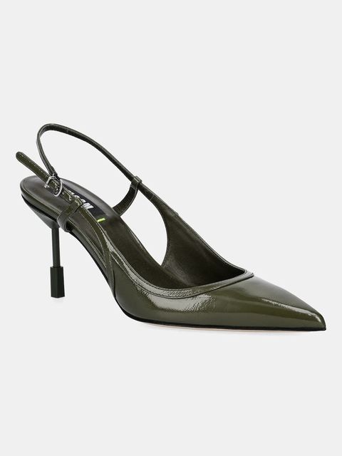 MSGM szpilki skórzane kolor zielony 3941MDS931 818 - zdjęcie produktu nr 1