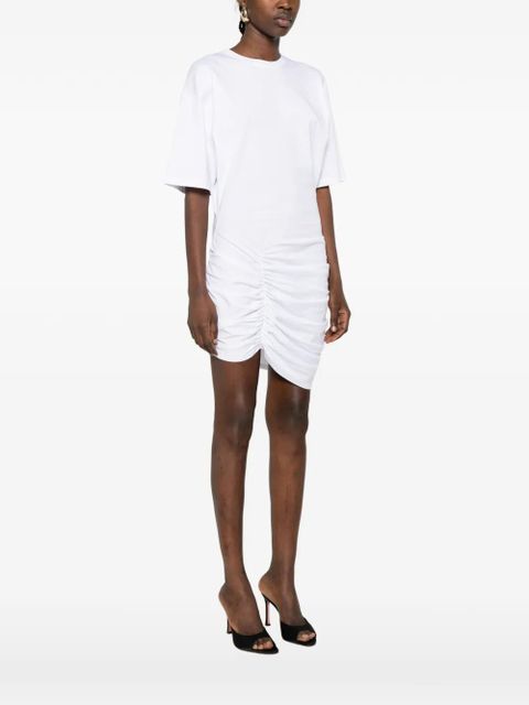 Balmain gathered-detail mini dress - White