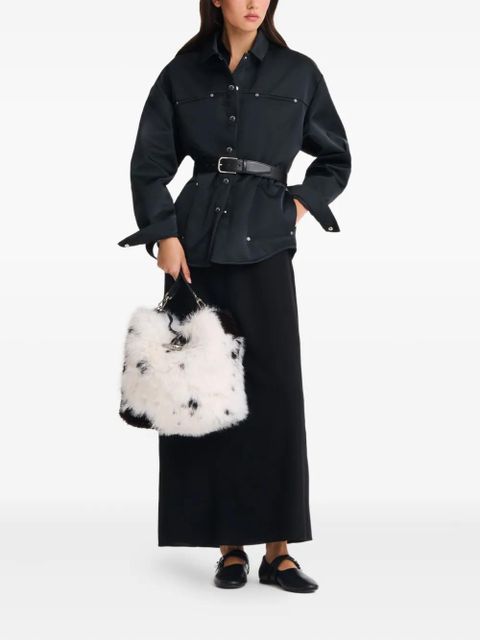 Longchamp Le Roseau faux-fur clasp shoulder bag - White - zdjęcie produktu nr 2