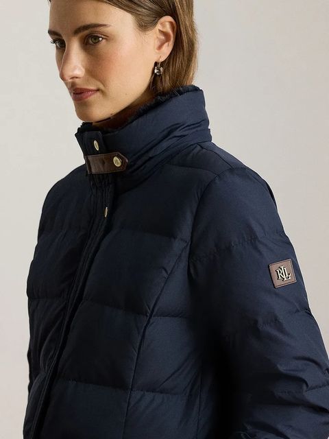 Lauren Ralph Lauren kurtka puchowa kolor granatowy przejściowa 297P04092