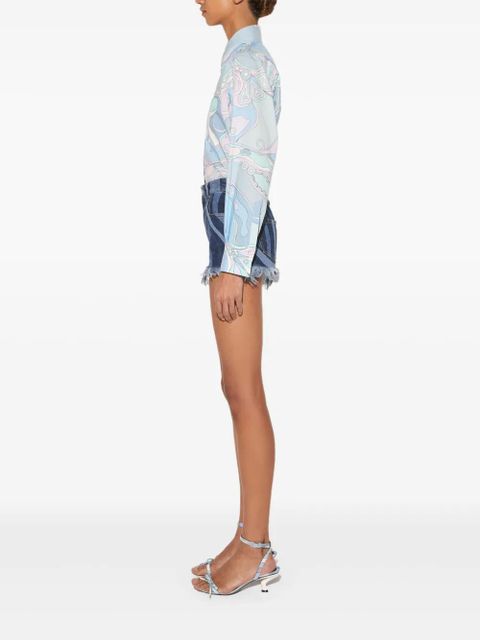 PUCCI orchidee-print cotton shirt - Blue