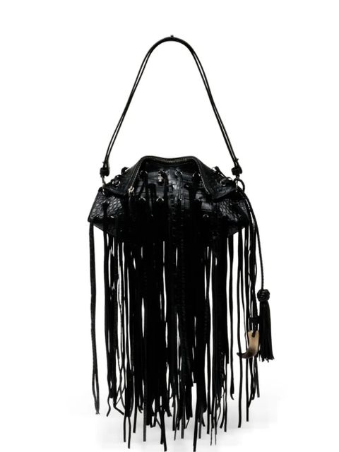Alexander McQueen Manta fringed clutch bag - Black - zdjęcie produktu nr 1