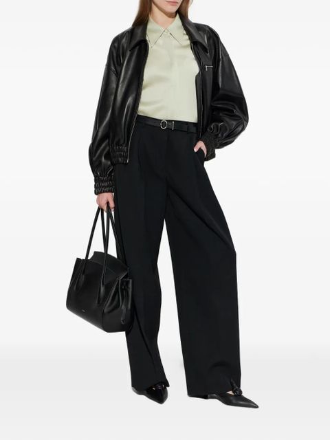 Jil Sander zip-up leather bomber jacket - Black - zdjęcie produktu nr 2