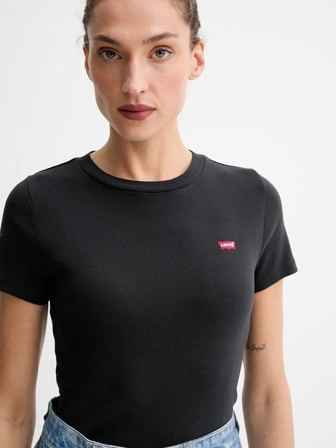 Levi's t-shirt bawełniany 2-pack damski kolor czarny 004AO