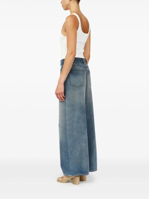 MM6 Maison Margiela drawstring-waistband wide-leg jeans - Blue