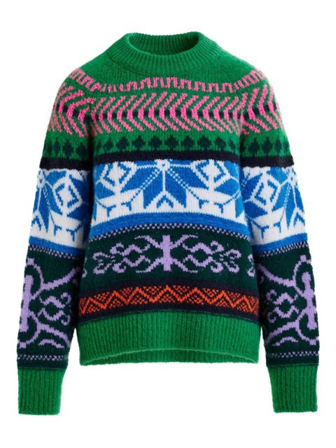 Essentiel Antwerp geometric-pattern sweater - Green - zdjęcie produktu nr 1