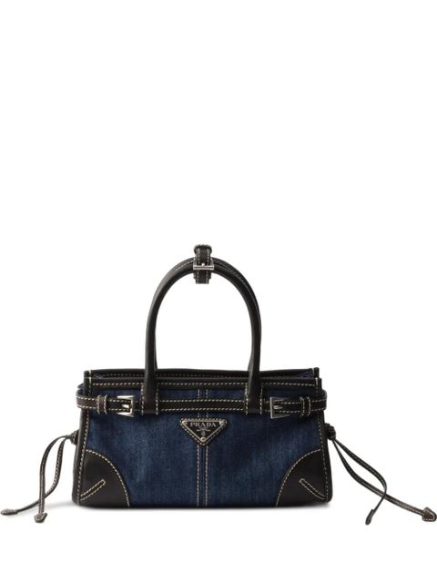 Prada small Bonnie denim tote bag - Blue - zdjęcie produktu nr 1