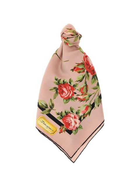 Dolce & Gabbana rose-print twill scarf - Pink - zdjęcie produktu nr 1