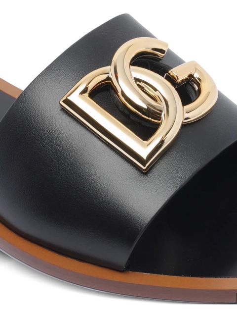 Dolce & Gabbana DG-logo leather sandals - Black