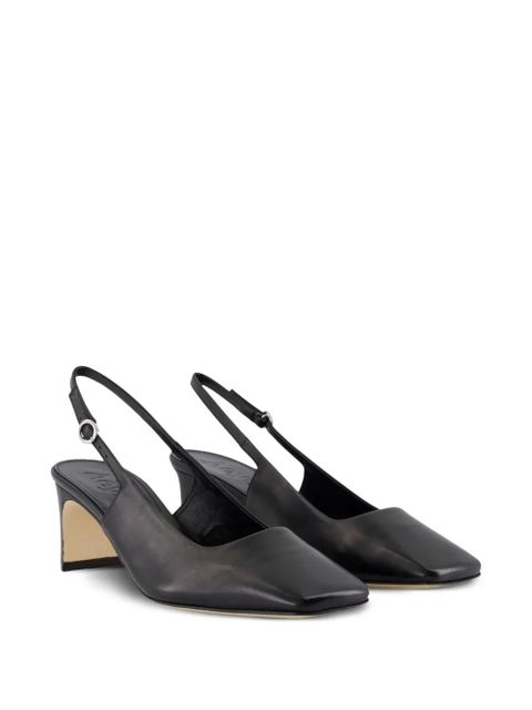 Aeyde Liza square-toe leather pumps - Black - zdjęcie produktu nr 2