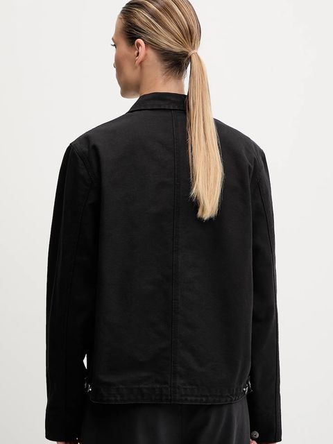 The North Face kurtka bawełniana Cedar Canvas Work kolor czarny przejściowa oversize NF0A8B99JK31