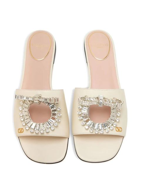 Valentino Garavani Adamantine crystal-embellished sandals - White
