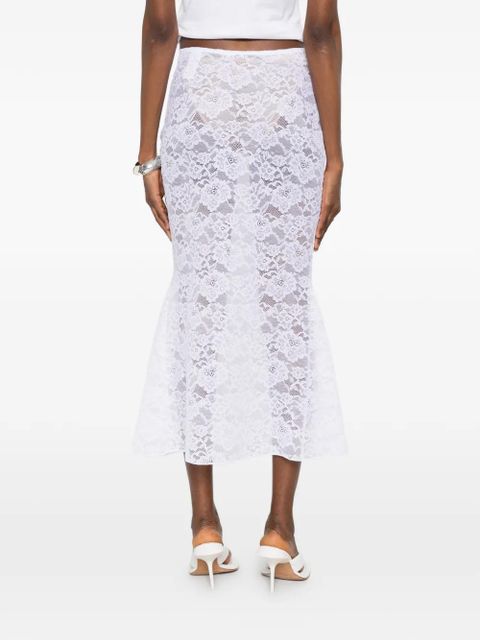 Oséree lace midi skirt - White