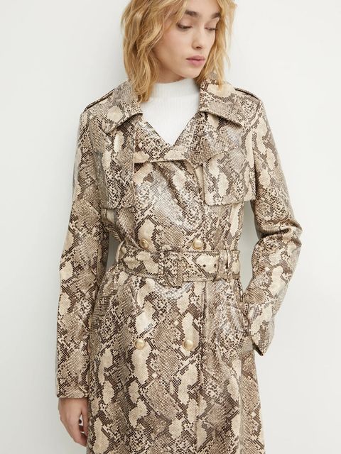 Guess trencz BRIANA damski kolor beżowy przejściowy W4BL06 WGHP0