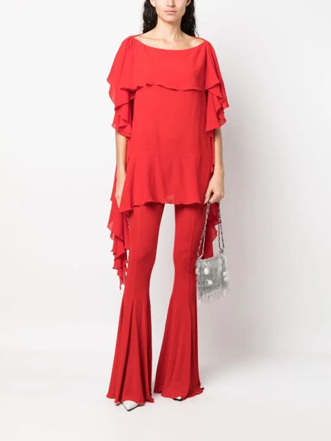 Blumarine draped semi-sheer blouse - Red