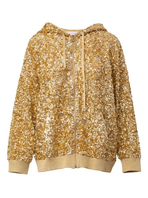 Valentino Garavani sequinned zip-up hoodie - Gold - zdjęcie produktu nr 2
