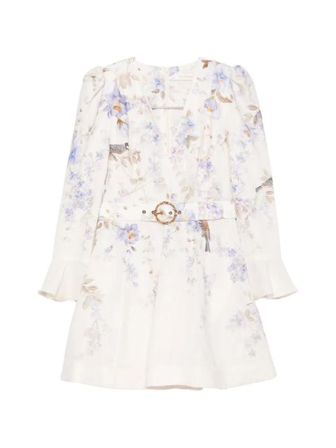 ZIMMERMANN floral-print belted mini dress - Neutrals - zdjęcie produktu nr 1