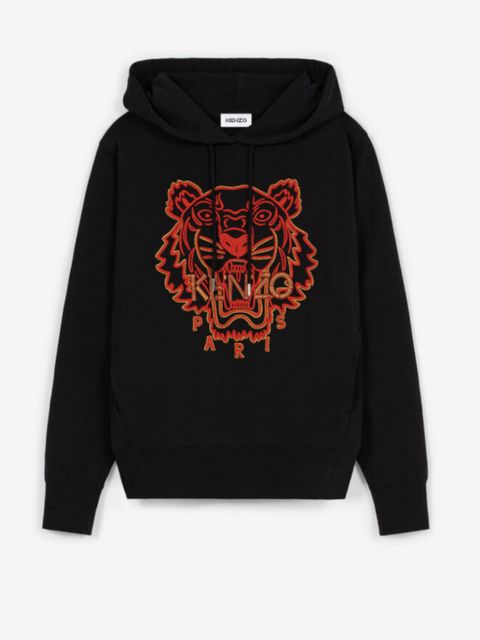 KENZO - Czarna bluza z czerwonym tygrysem