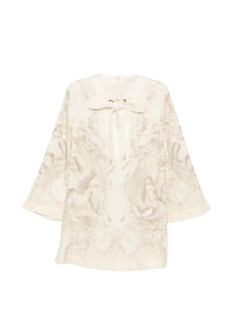 ZIMMERMANN tie neck tunic dress - Neutrals